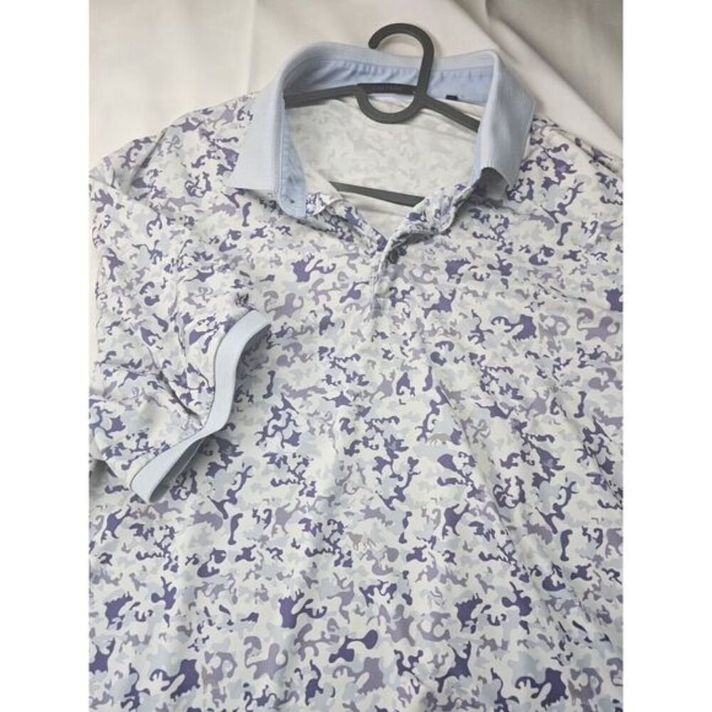 Greyson Polo Shirt‎ Men's XL White Camouflage Wolf Golf Tennis Beach Stretch